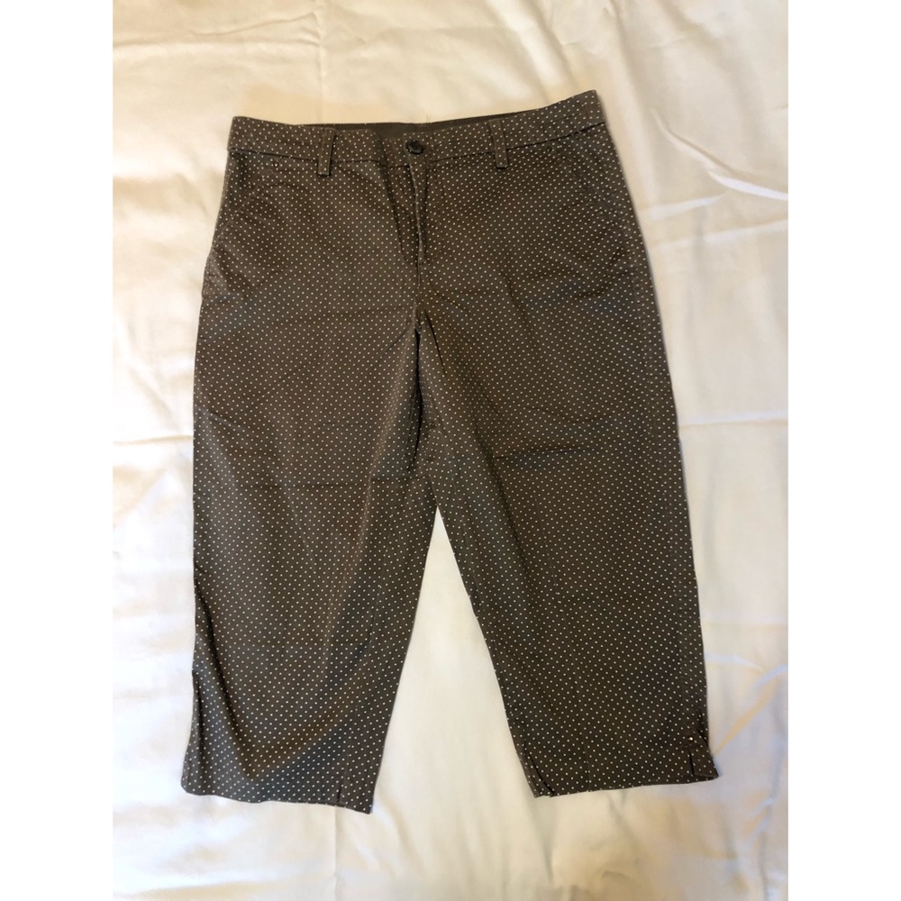 Khakis & Co brown and white polka dot Capri pants, size 10